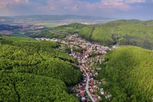 Letecký pohľad na mesto Trenčianske Teplice